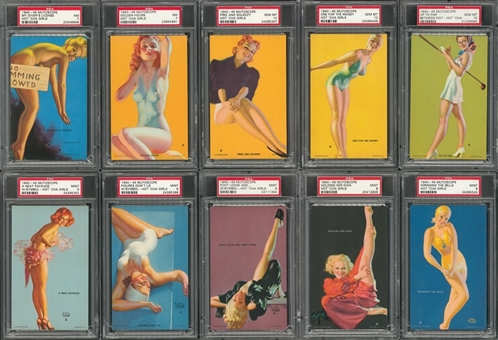 1940s Mutoscope "Hot Cha Girls" Complete Set (64) Plus "My Divers License" - #2 on the PSA Set Registry!